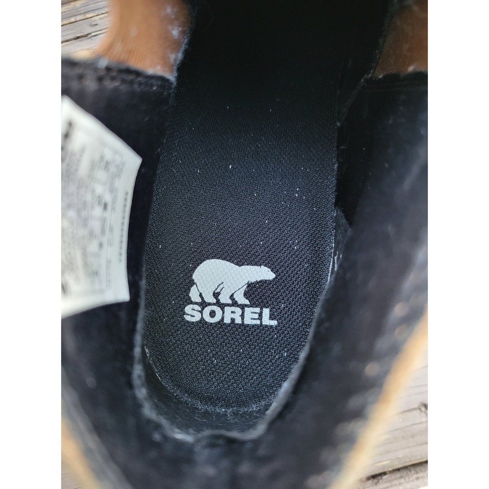 Sorel Evie Chelsea Boots Brown Leather Suede Waterproof Hidden Wedge Size 9 - Picture 9 of 9